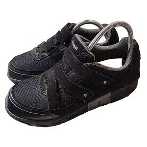 Propet Womens Shoes sneakers Matilda Strap Walking Ortholite Black Gray Size 10